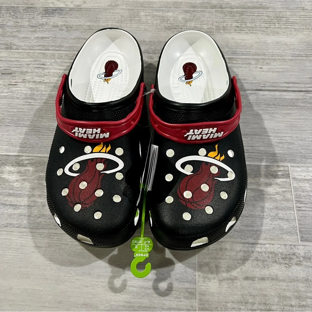 Crocs NBA Miami Heat Classic Clogs Men Size 12‎ 208861-001 NEW